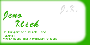 jeno klich business card